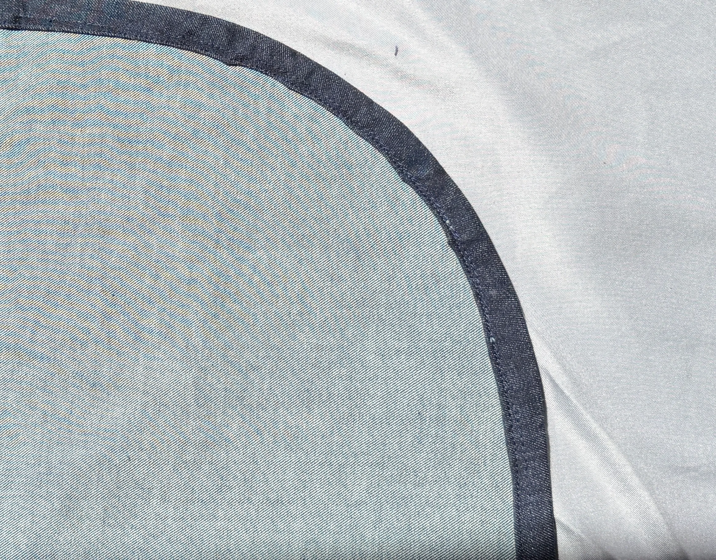 curved hem top view