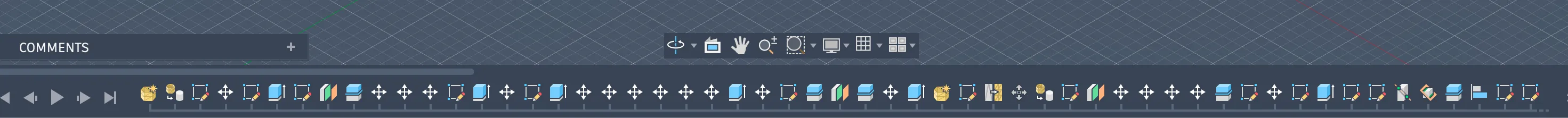 screenshot of my history ribbon on the fusion 360 file