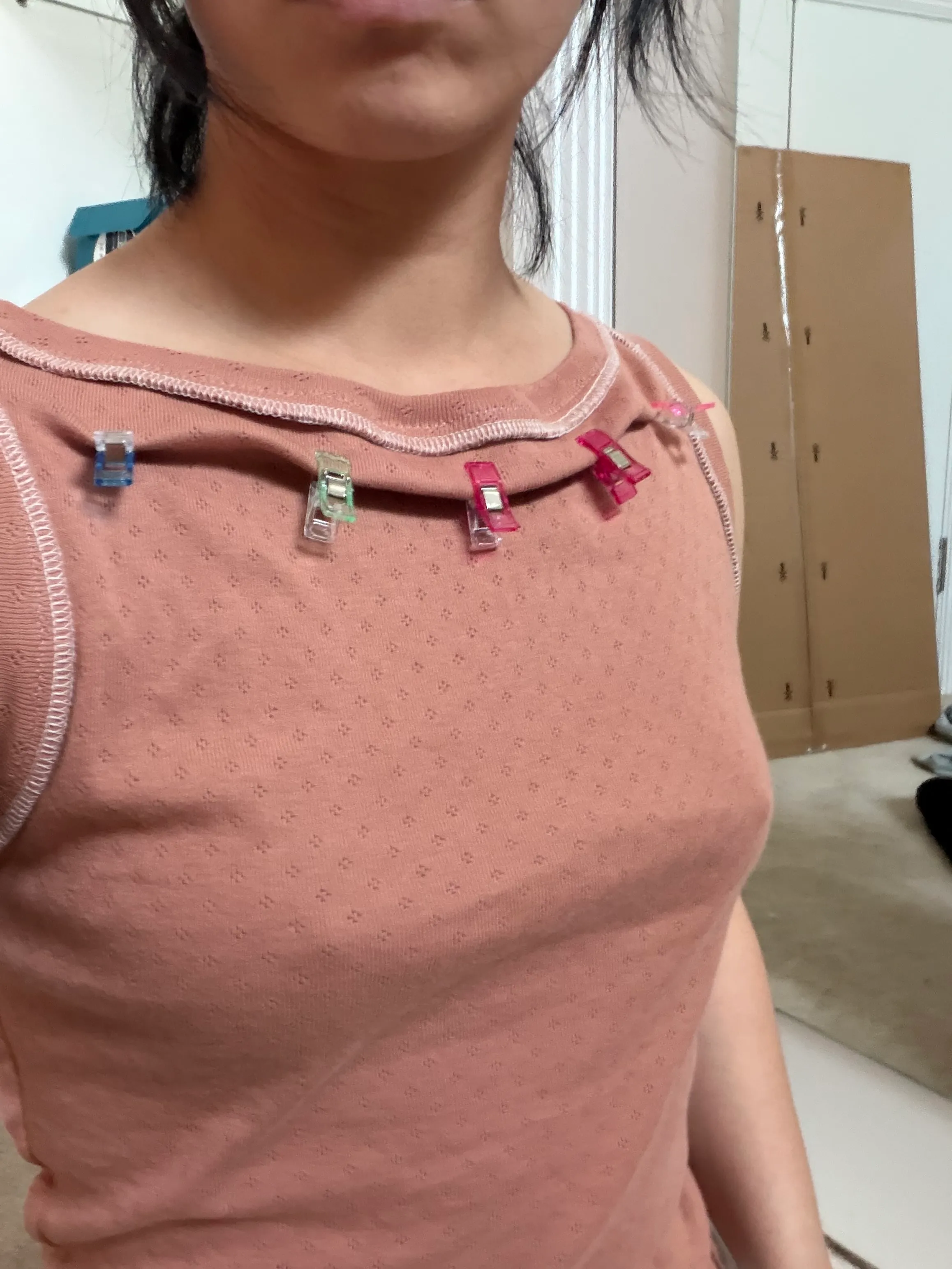 front view of v1 with wonderclips across top chest